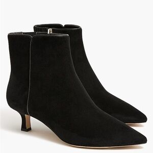 J. Crew Factory Black Suede Pointy Toe Ankle Booties